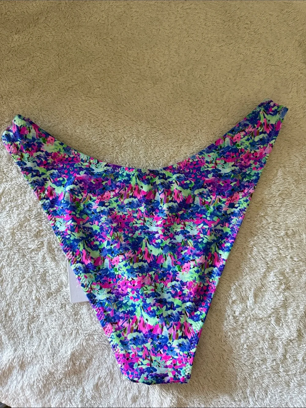 Bright Tex Fabric Capri Bikini Bottom Flashdance  Size Small NWT Swim